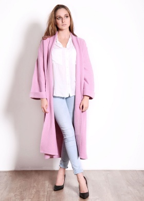  Пальто oversize 30103 цвет розовый