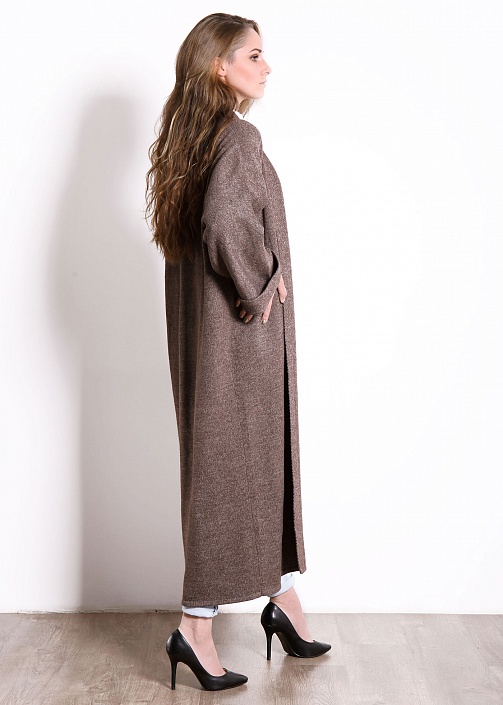 Пальто oversize 30103 цвет коричневый