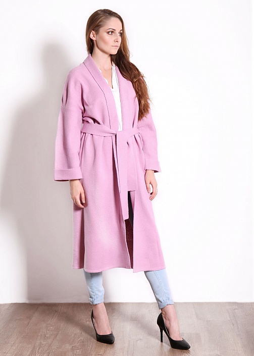  Пальто oversize 30103 цвет розовый